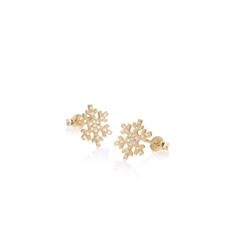 Yukinohana pendant & earring Set (S) 14k gold CZ