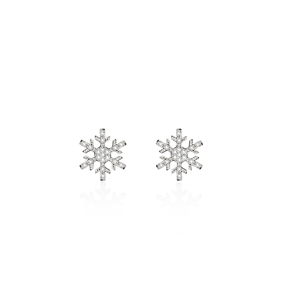 Yukinohana earring (S) 14k White gold CZ