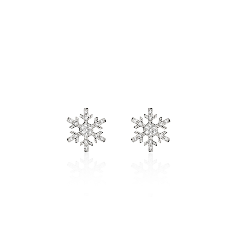 Yukinohana earring (S) 14k White gold CZ