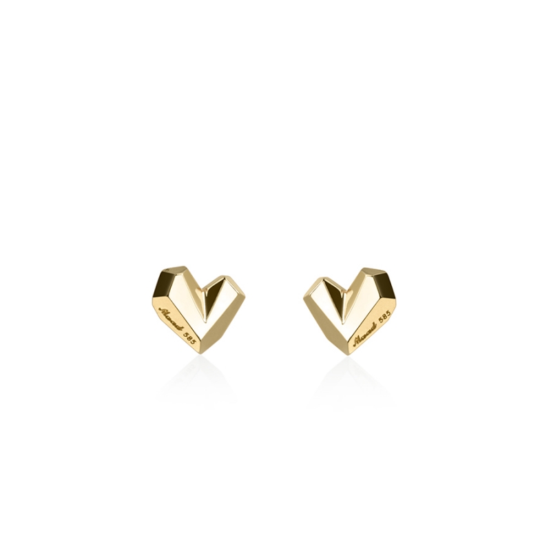 Ice heart earring (S) 14k gold