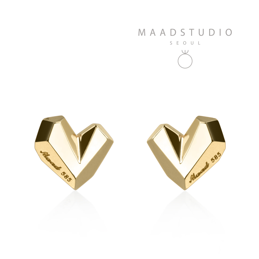 Ice heart earring (S) 14k gold