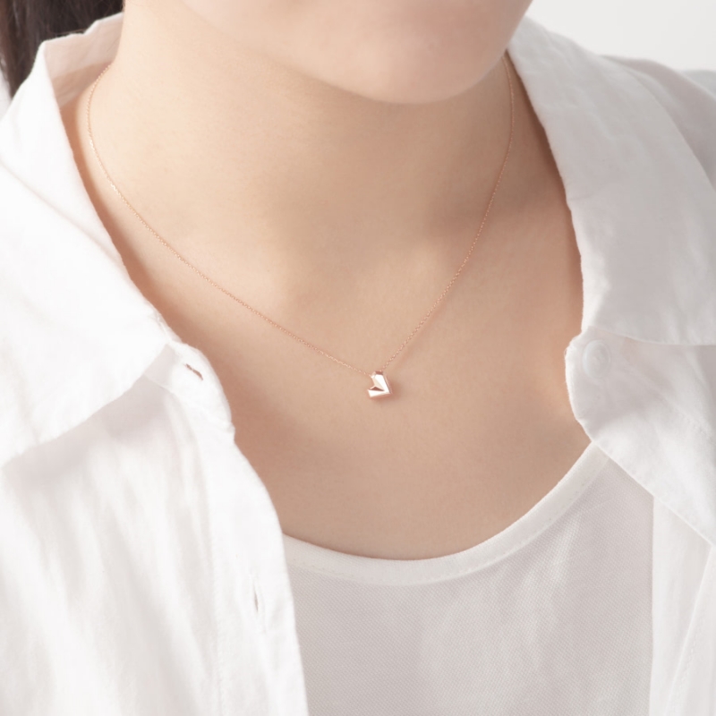 Ice heart pendant & earring Set (S&S) 14k Red gold
