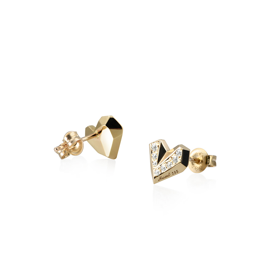 아이스하트 귀걸이 (소) 14k CZ