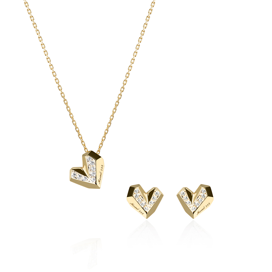 아이스하트 Set (소+소) 14k CZ