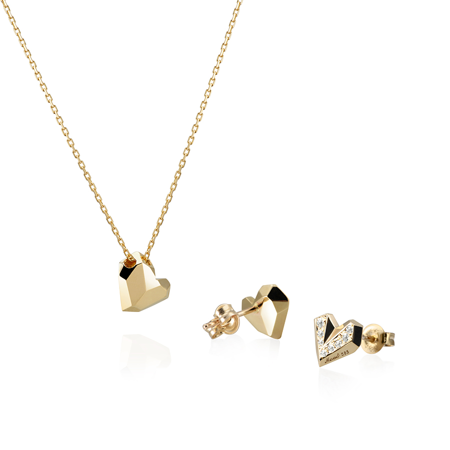 아이스하트 Set (소+소) 14k CZ