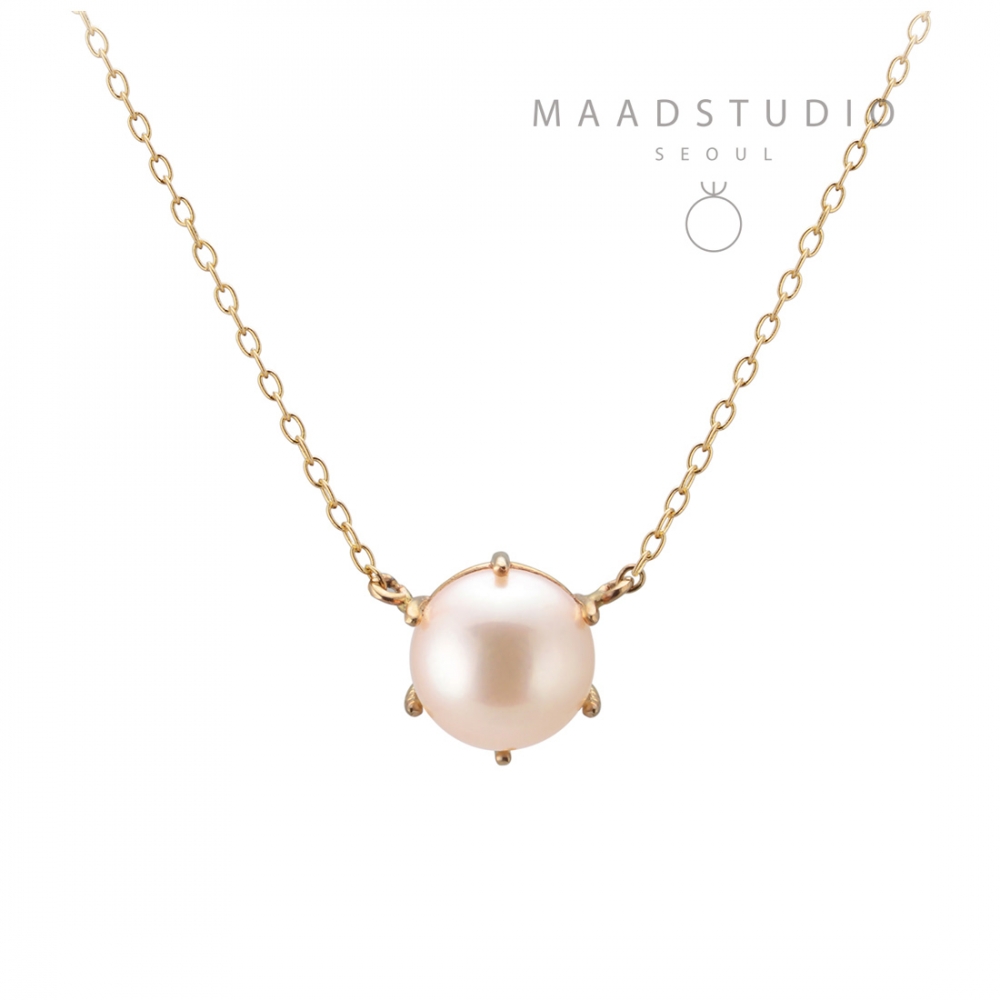 Birdcage III pendant 14k gold cultured pearl 7.5mm