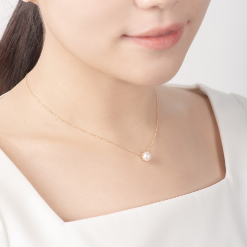 Birdcage III pendant & earring Set 14k gold cultured pearl 7.5mm
