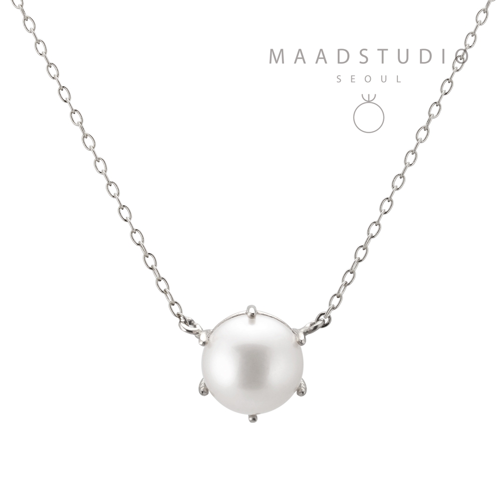 Birdcage III pendant 14k White gold cultured pearl 7.5mm