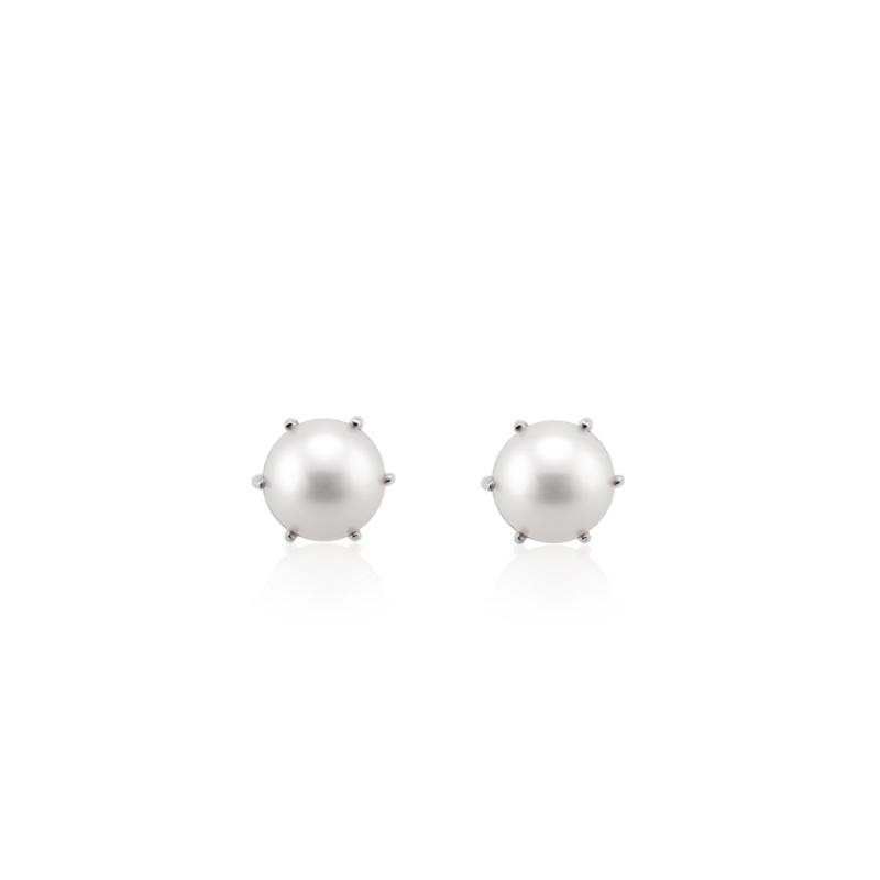 Birdcage III earring 14k White gold cultured pearl 7.5mm