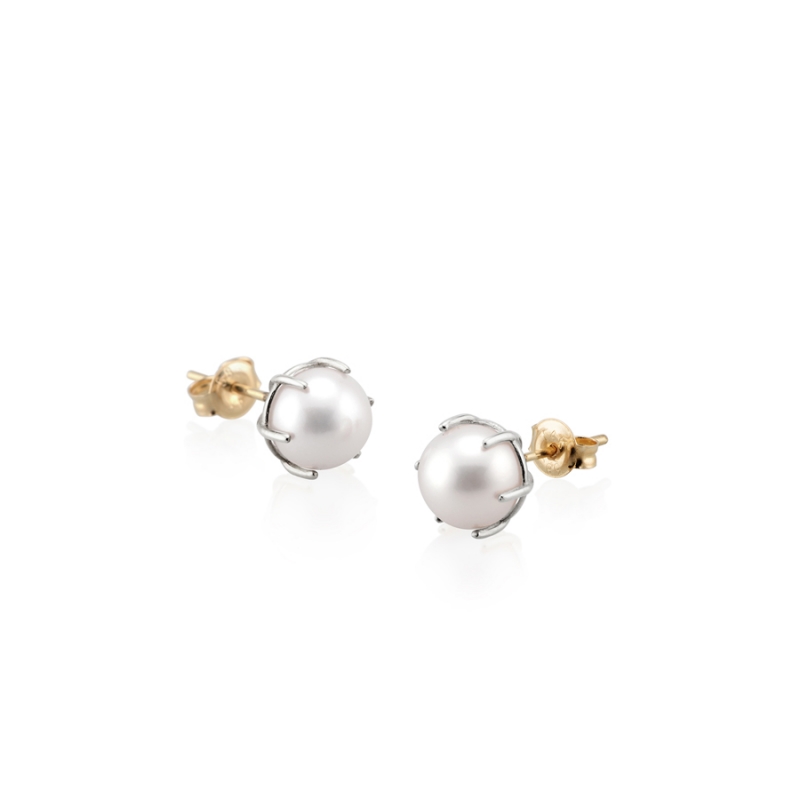 Birdcage III earring 14k White gold cultured pearl 7.5mm
