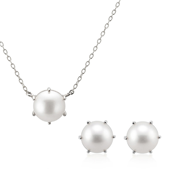 버드케이지III Set 14k 화이트골드 담수진주