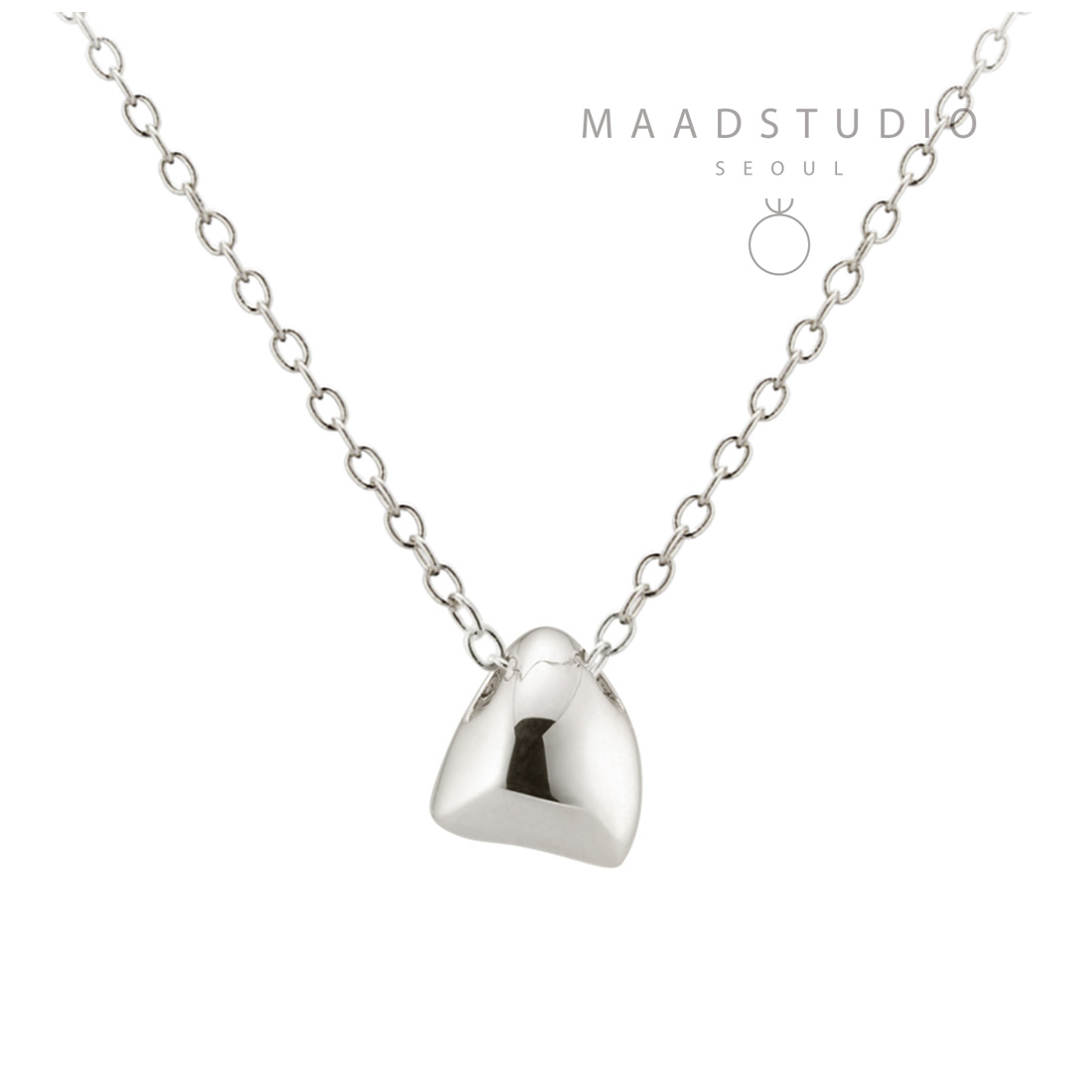 Pebble stone triangle pedant Sterling silver