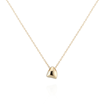 Pebble stone triangle pedant 14k gold