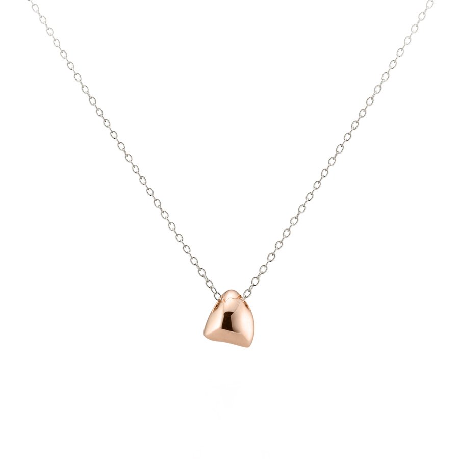 Pebble stone triangle pedant 14k Red gold