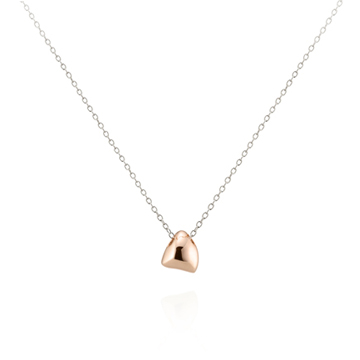 Pebble stone triangle pedant 14k Red gold
