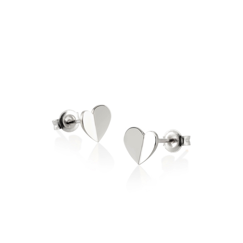 Heart clover earring Sterling silver