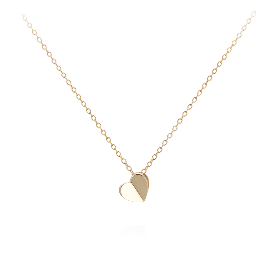 Heart clover pendant 14k gold