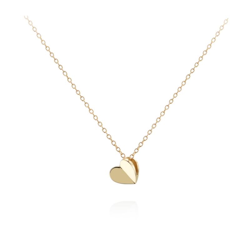 Heart clover pendant 14k gold