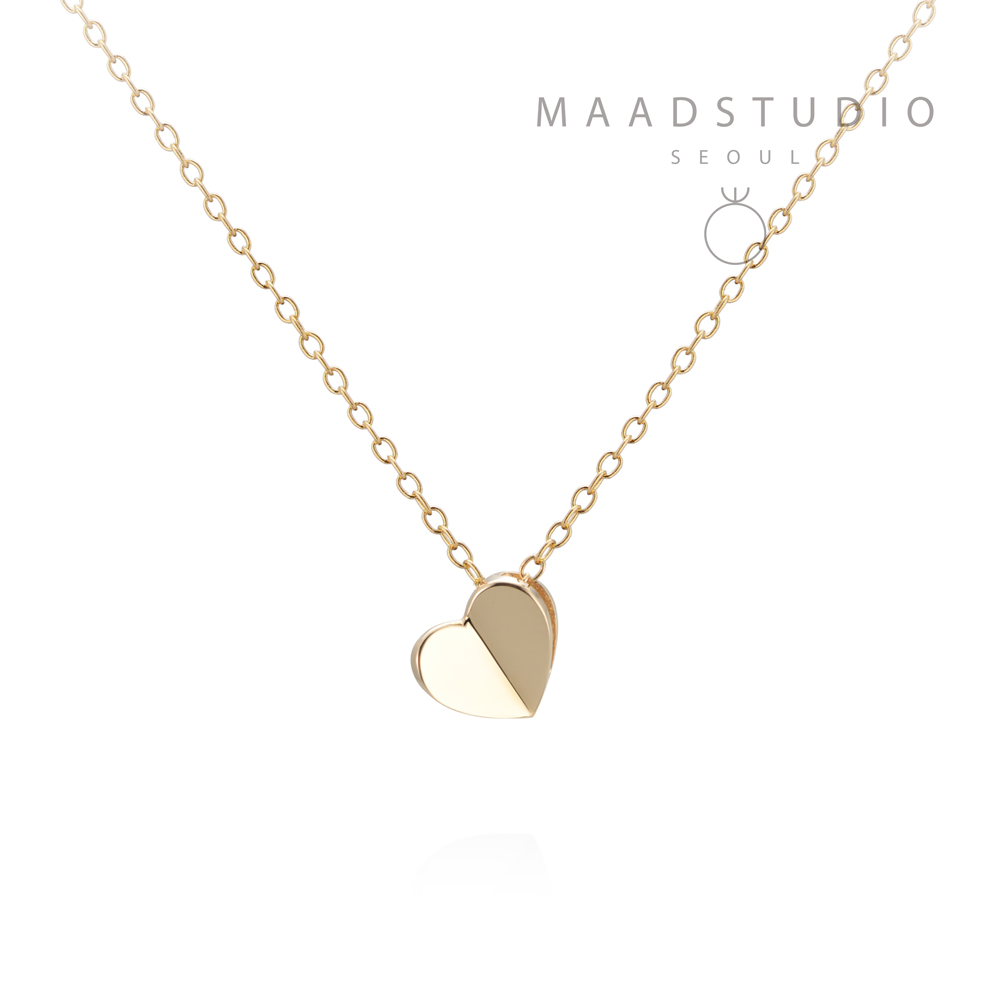 Heart clover pendant 14k gold