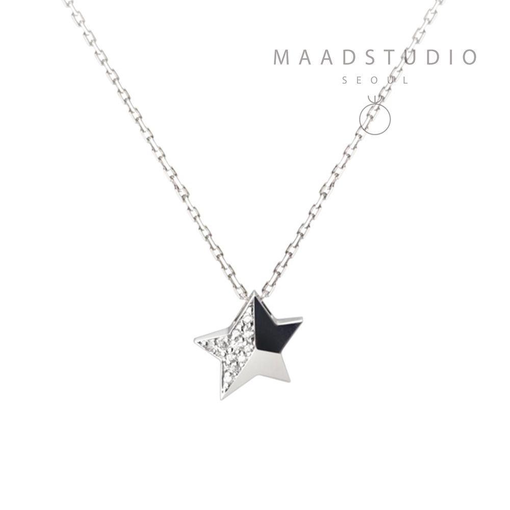 Twinkle star pedant 14k White gold CZ