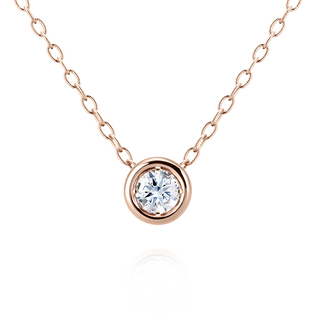 헤미스피어 목걸이 14k 레드골드 diamond 0.1ct