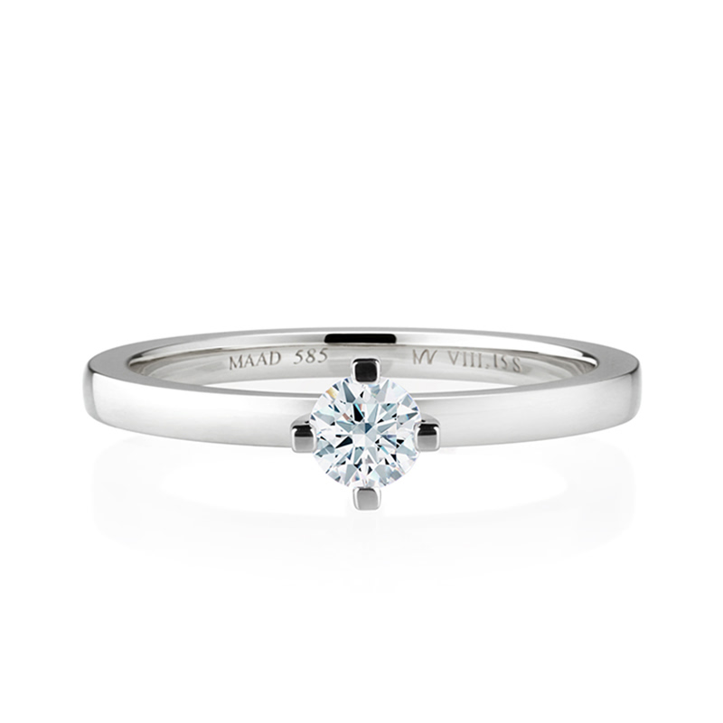 MR-VII 스퀘어밴드 스퀘어 솔리테어링 1.5mm (소) 14k 화이트골드 0.2ct