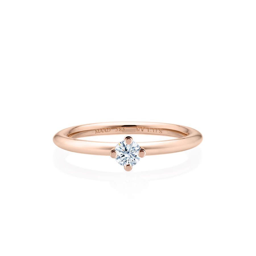 MR-I 오벌밴드_Raised 오벌 솔리테어링 1.7mm (소) 14k 레드골드 0.2ct