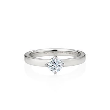 MR-VIII 스퀘어밴드_Raised 오벌 솔리테어링 2.2mm (소) 14k 화이트골드 0.5ct