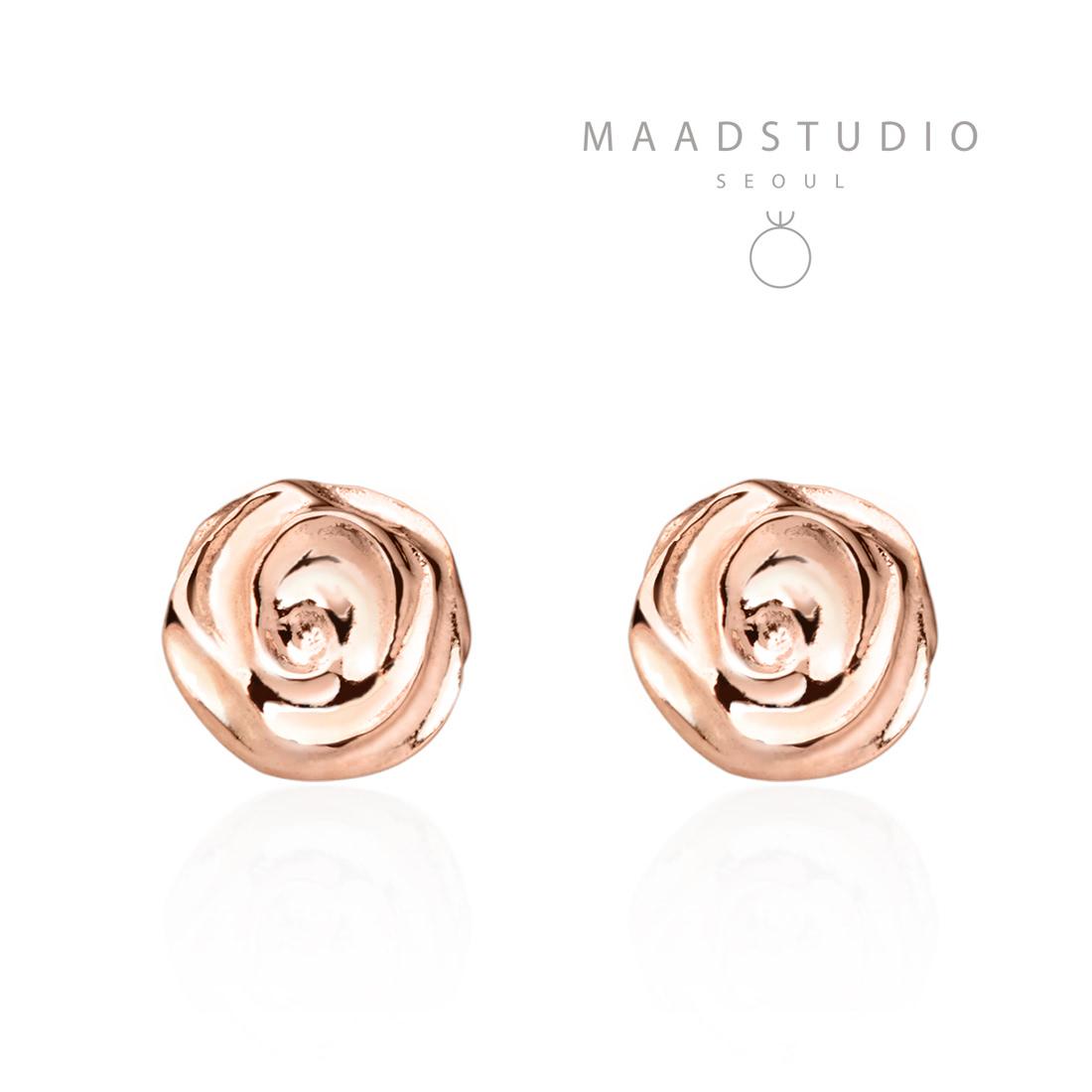 Rose earring 14k Red gold