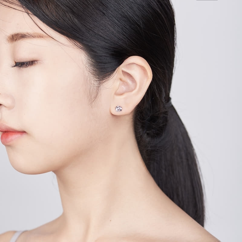 Rose earring Sterling silver