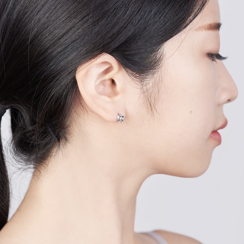 Rose earring Sterling silver