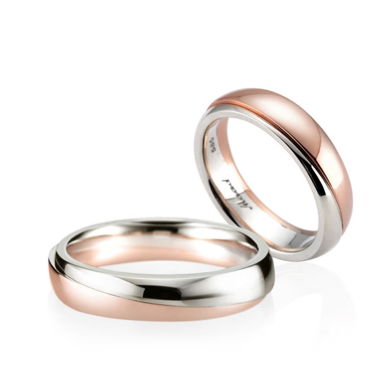 Doban wedding ring Set (S&S) 14k gold combi