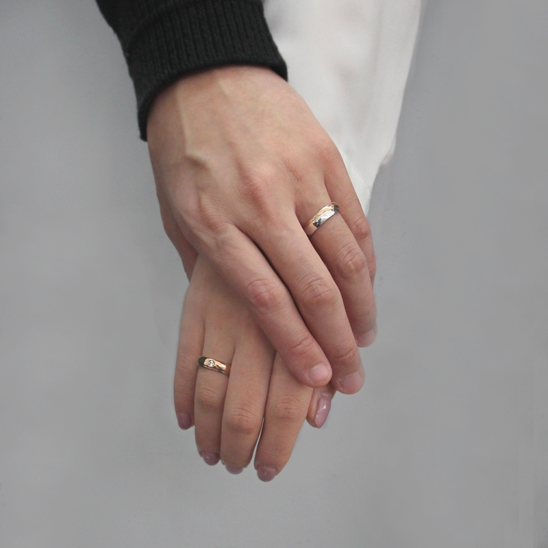 Doban wedding ring Set (S&S) 14k gold combi