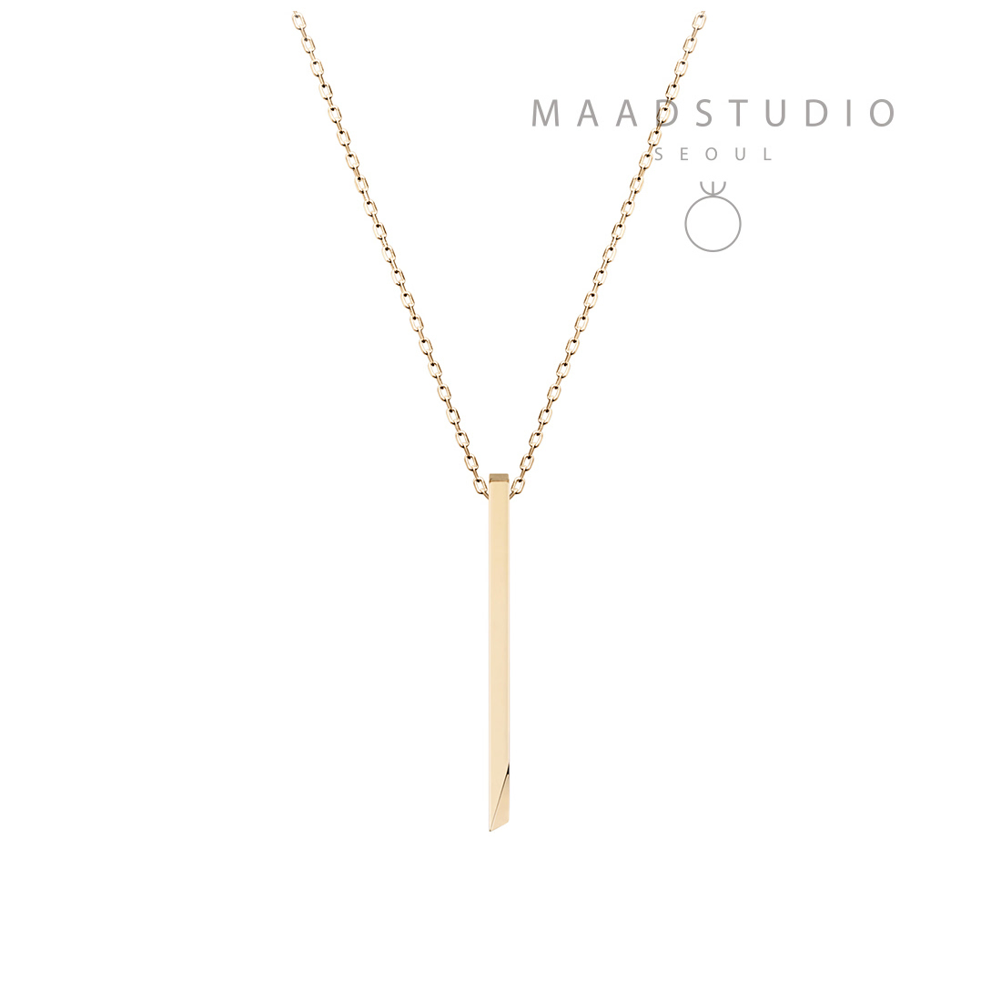 Stick wedge pendant 14k gold