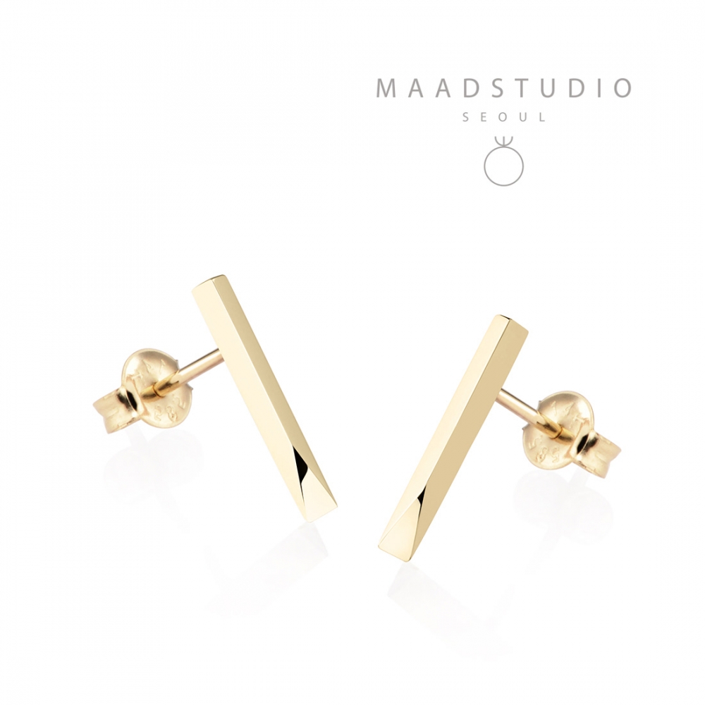 Stick wedge earring 14k gold