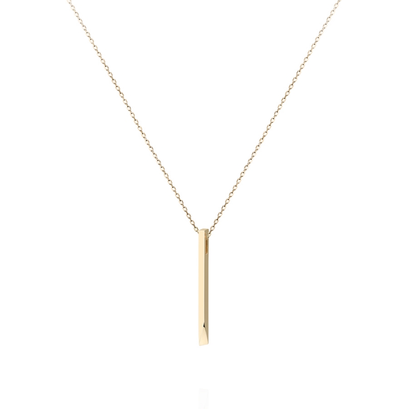 Stick wedge pendant & earring Set 14k gold
