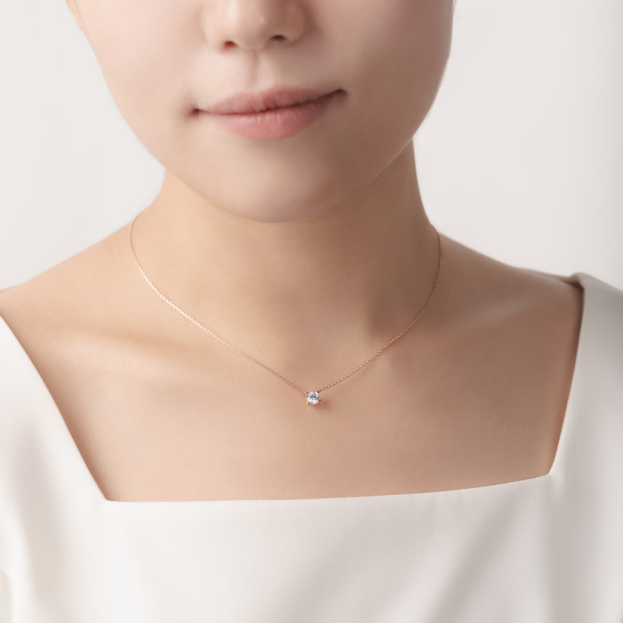 MR 스퀘어 솔리테어 Set 14k 레드골드 0.5ct