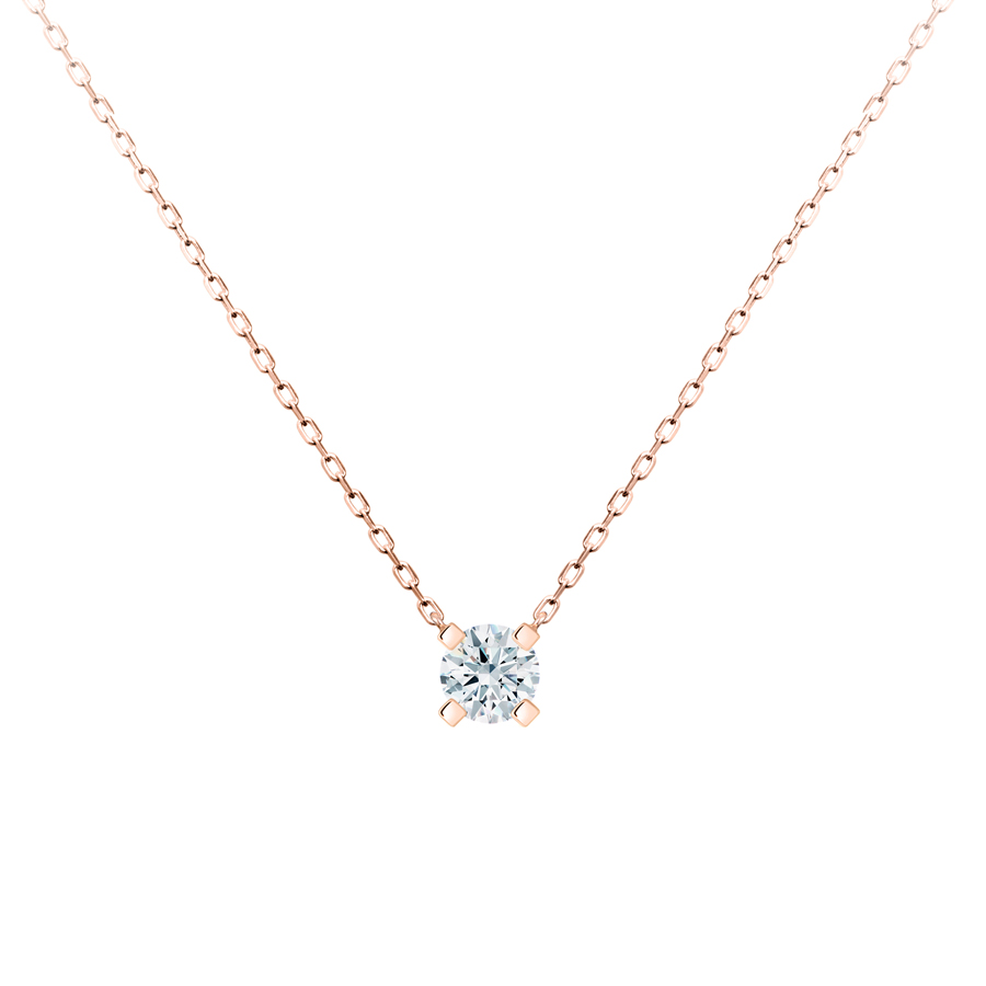 MR 스퀘어 솔리테어 목걸이 14k 레드골드 0.5ct