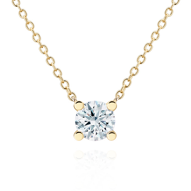 MR 스퀘어 솔리테어 목걸이 14k 레드골드 0.5ct