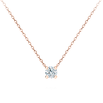 MR 스퀘어 솔리테어 목걸이 14k 레드골드 0.5ct