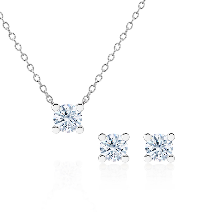 MR 스퀘어 솔리테어 Set 14k 0.3ct