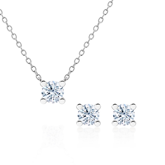 MR 스퀘어 솔리테어 Set 14k 0.3ct