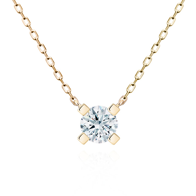 MR 스퀘어 솔리테어 목걸이 14k 0.3ct