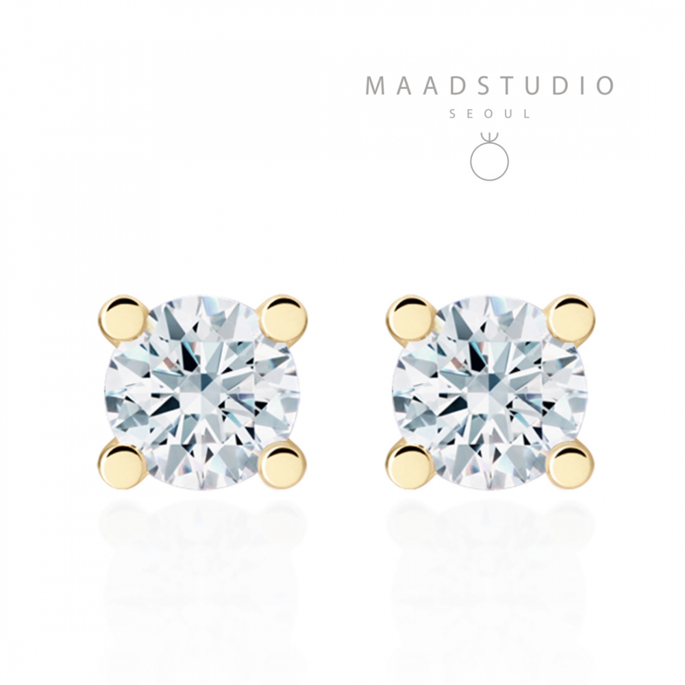 MR Oval Solitaire 0.5ct earring 14k gold