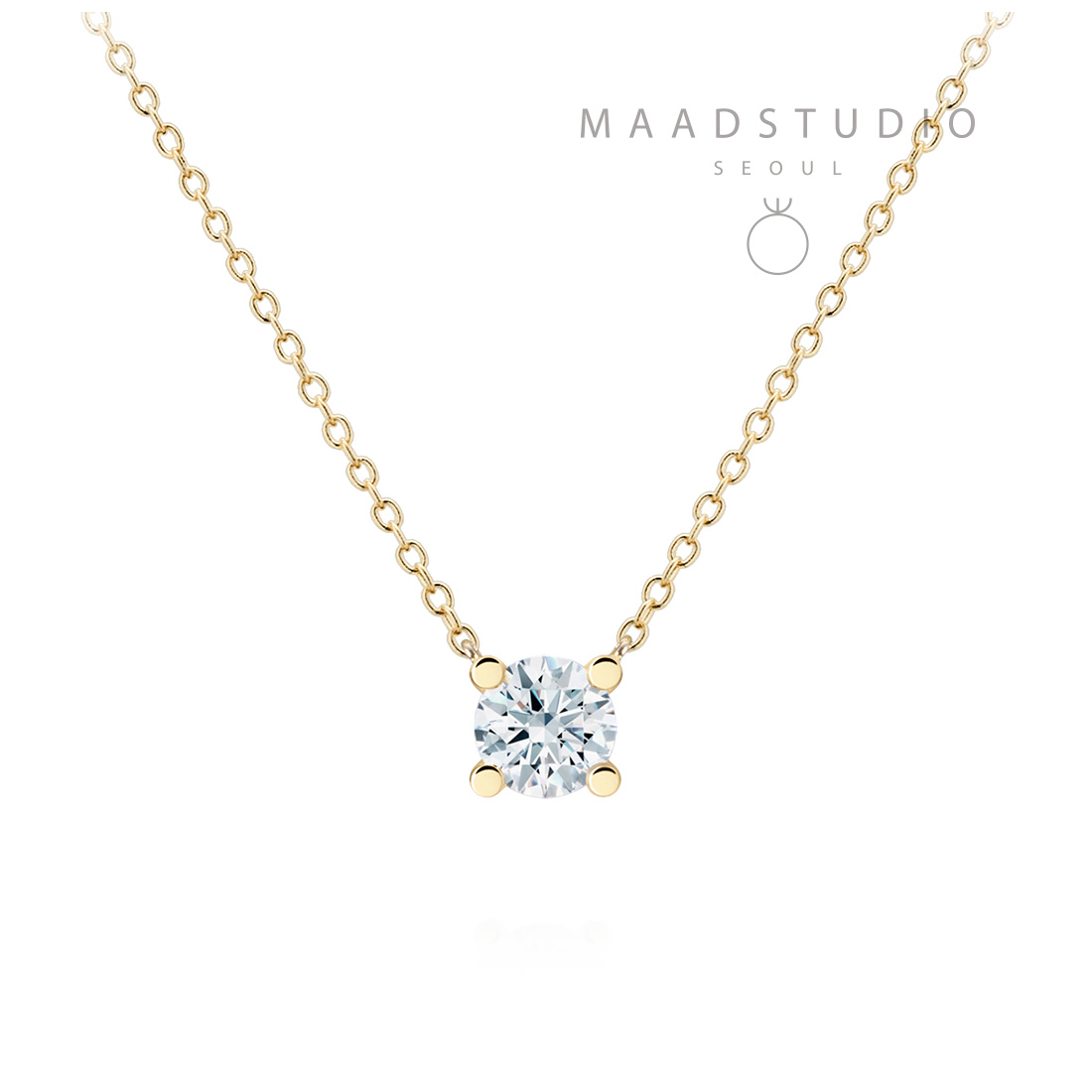 MR Oval Solitaire 0.5ct pendant 14k gold