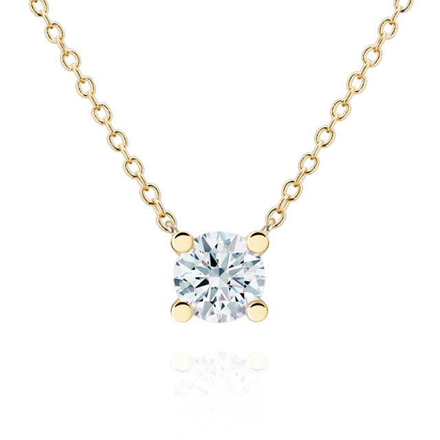 MR 오벌 솔리테어 목걸이 14k 0.5ct