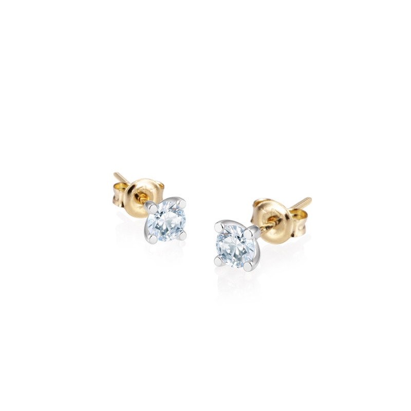 MR Oval Solitaire 0.3ct earring 14k White gold