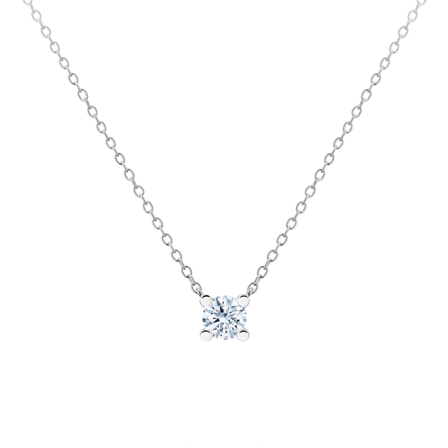 MR Oval Solitaire 0.3ct pendant 14k White gold