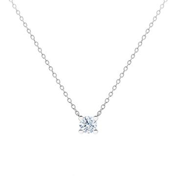 MR Oval Solitaire 0.3ct pendant 14k White gold