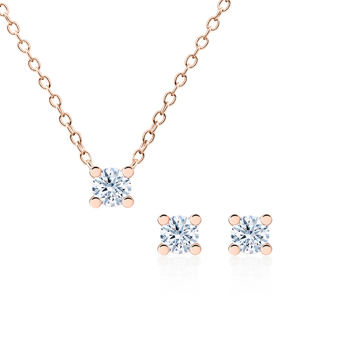 MR 오벌 솔리테어 Set 14k 레드골드 0.2ct